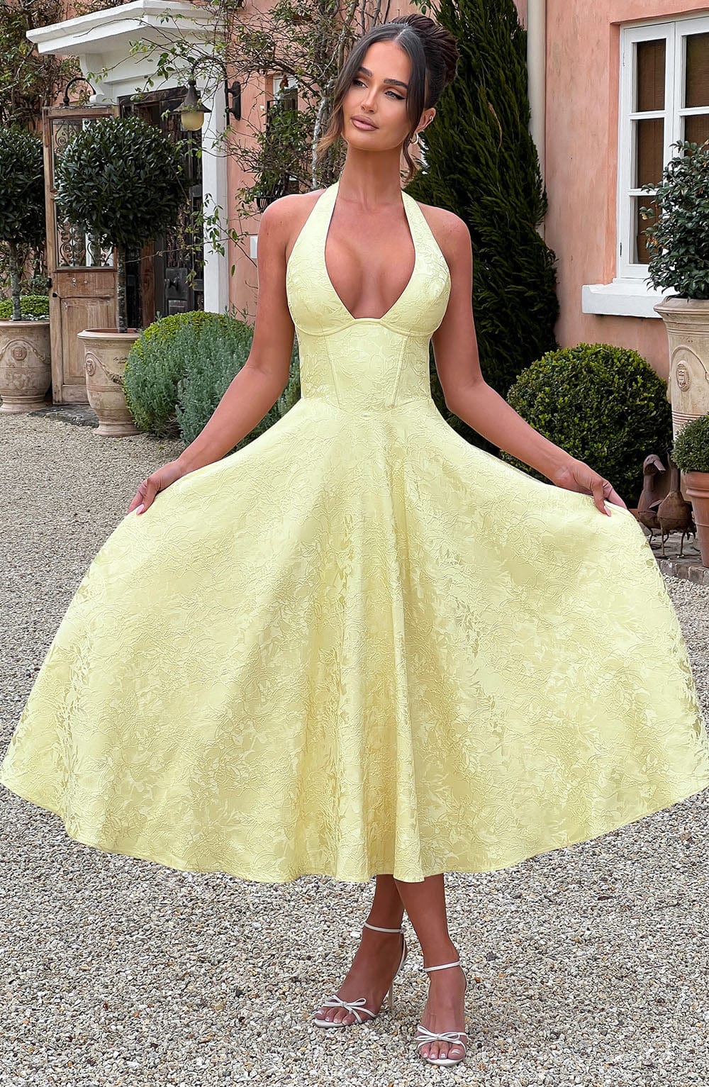 Ara | Midi Dress with Halter Neckline