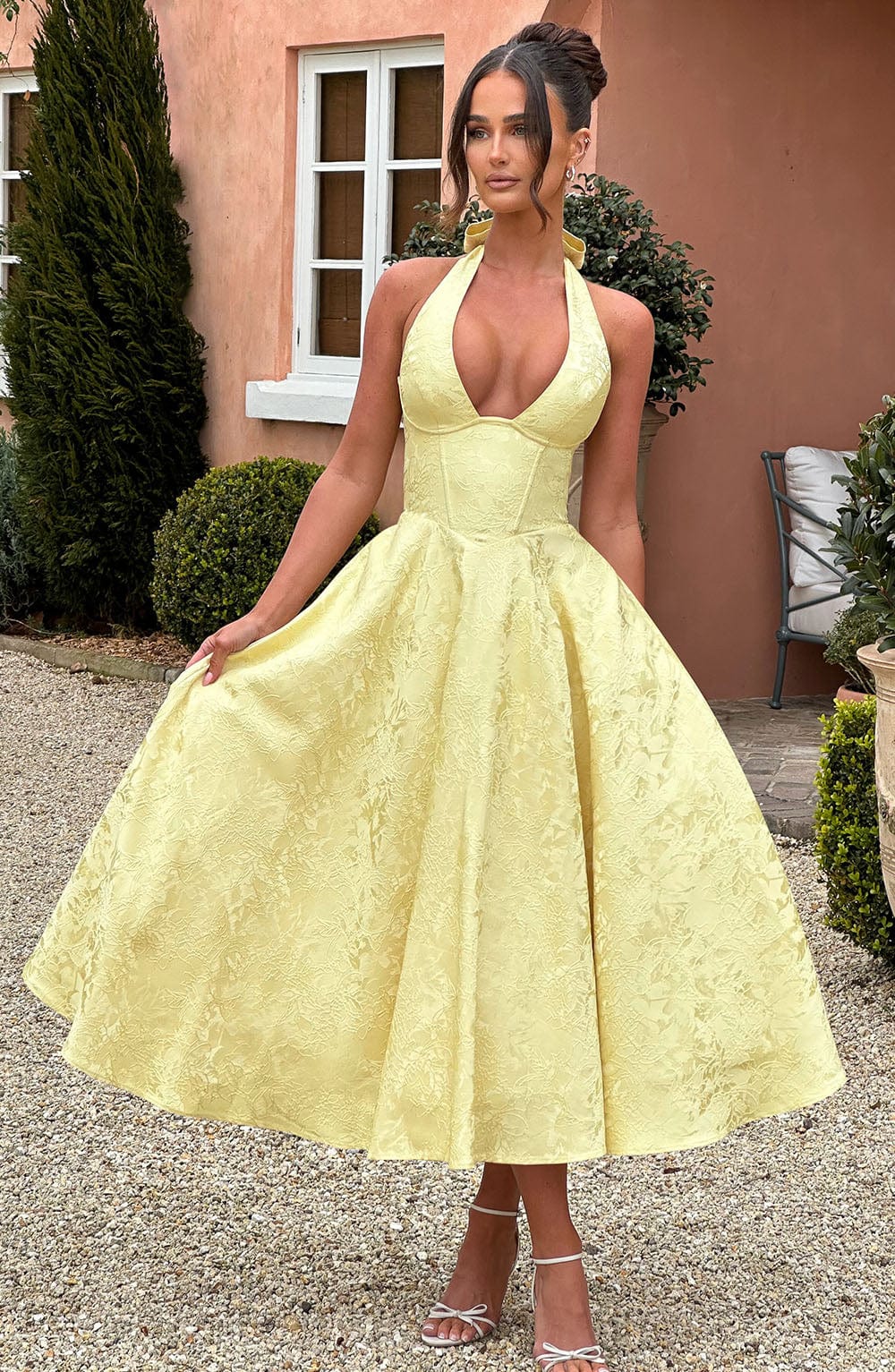 Ara | Midi Dress with Halter Neckline