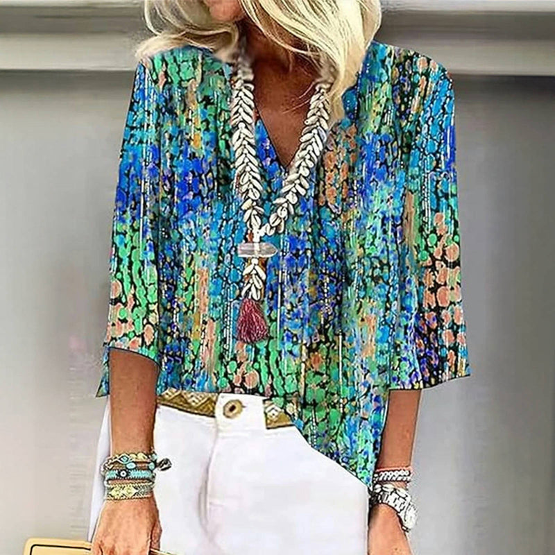 Kleurrijke vintage blouse