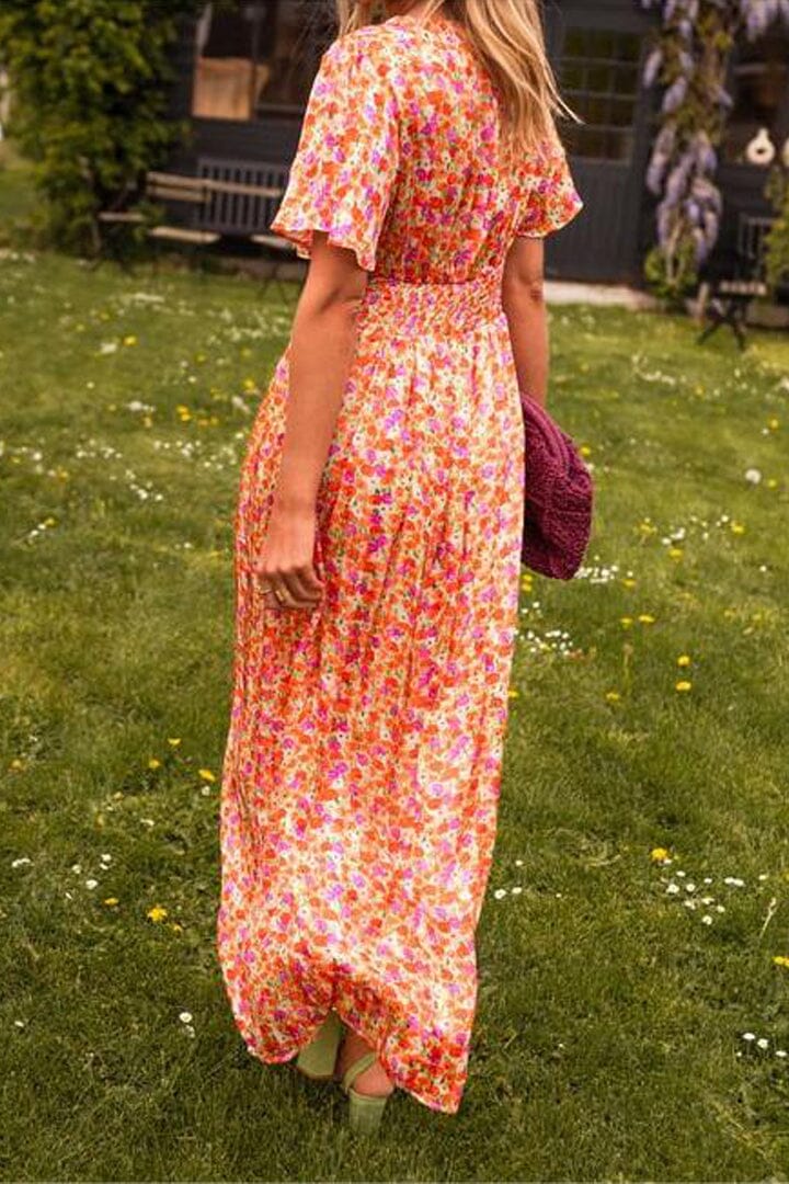 Robe longue élégante avec décolleté en V