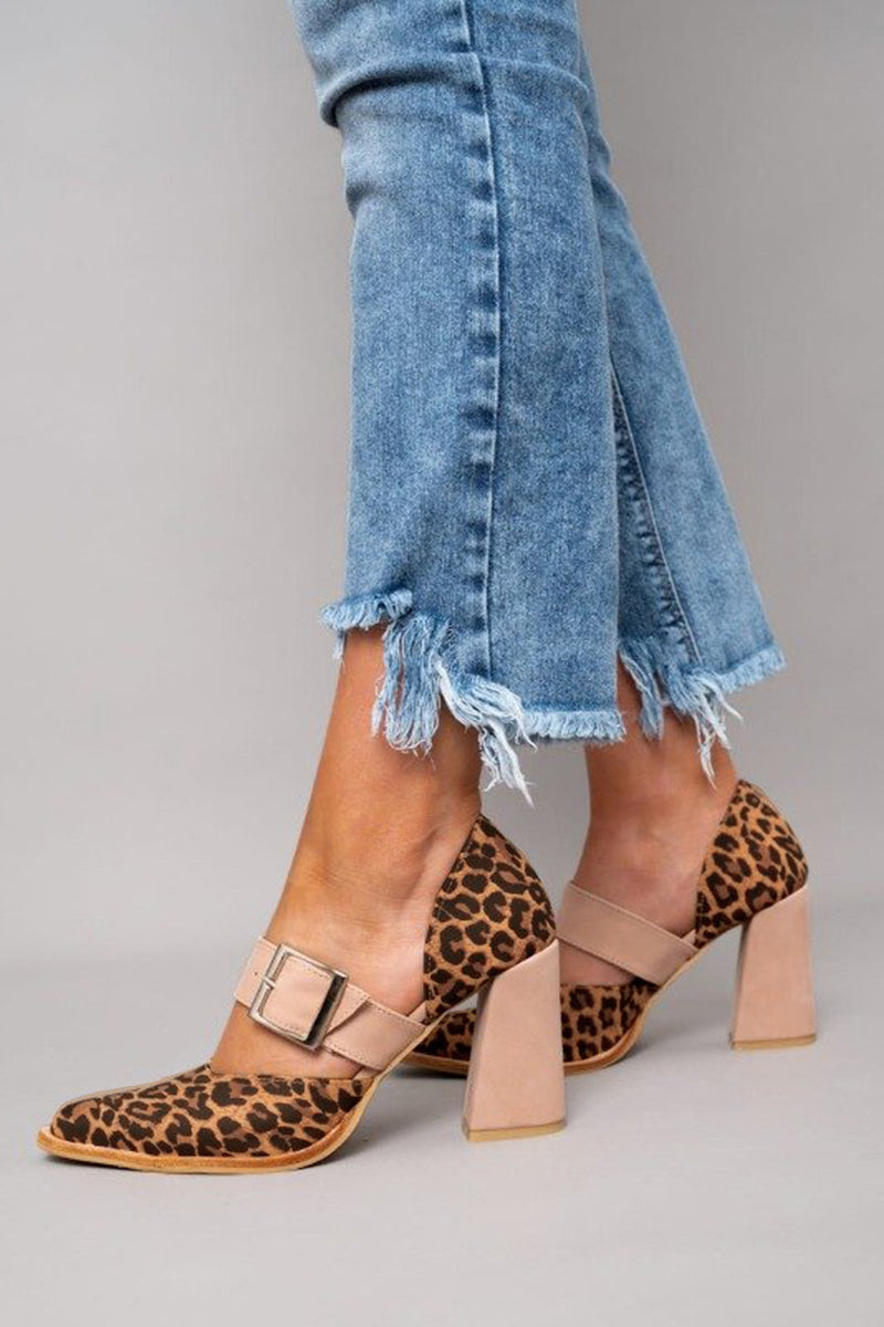 Liora™ | Leopard Print Suede Sandals