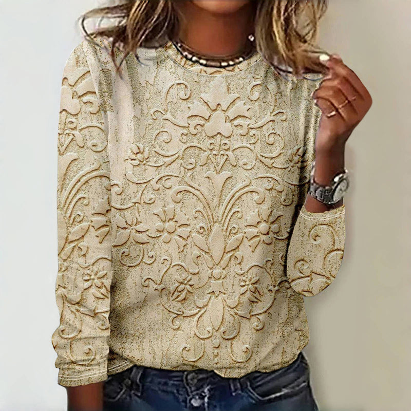 Vintage T-shirt met etnische print