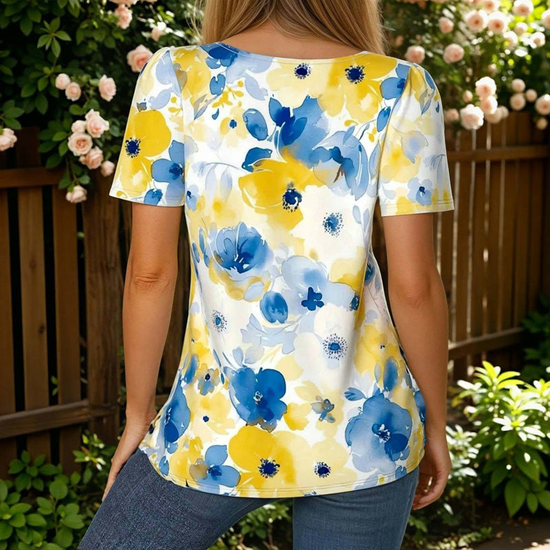 Vintage blouse met bloemenprint