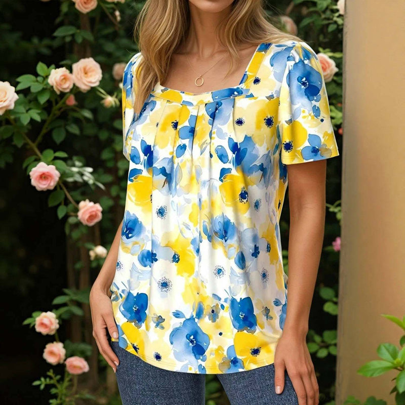 Vintage blouse met bloemenprint