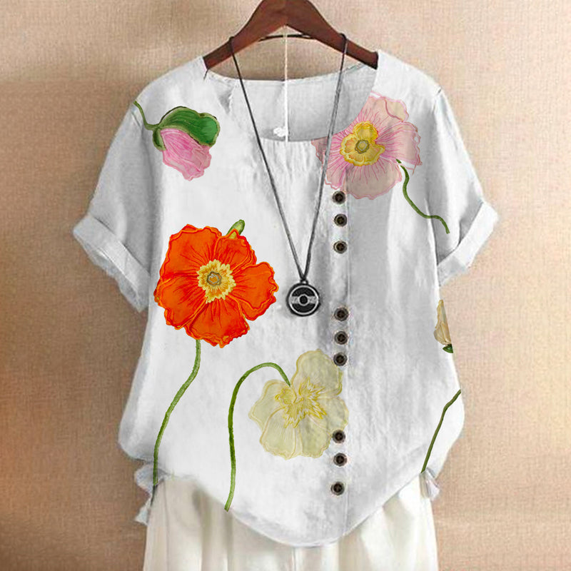 Casual Floral Print Blouse