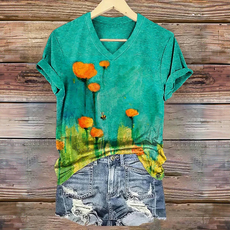 Vintage T-shirt met bloemenprint