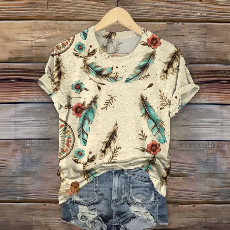 Vintage T-shirt met bloemenprint