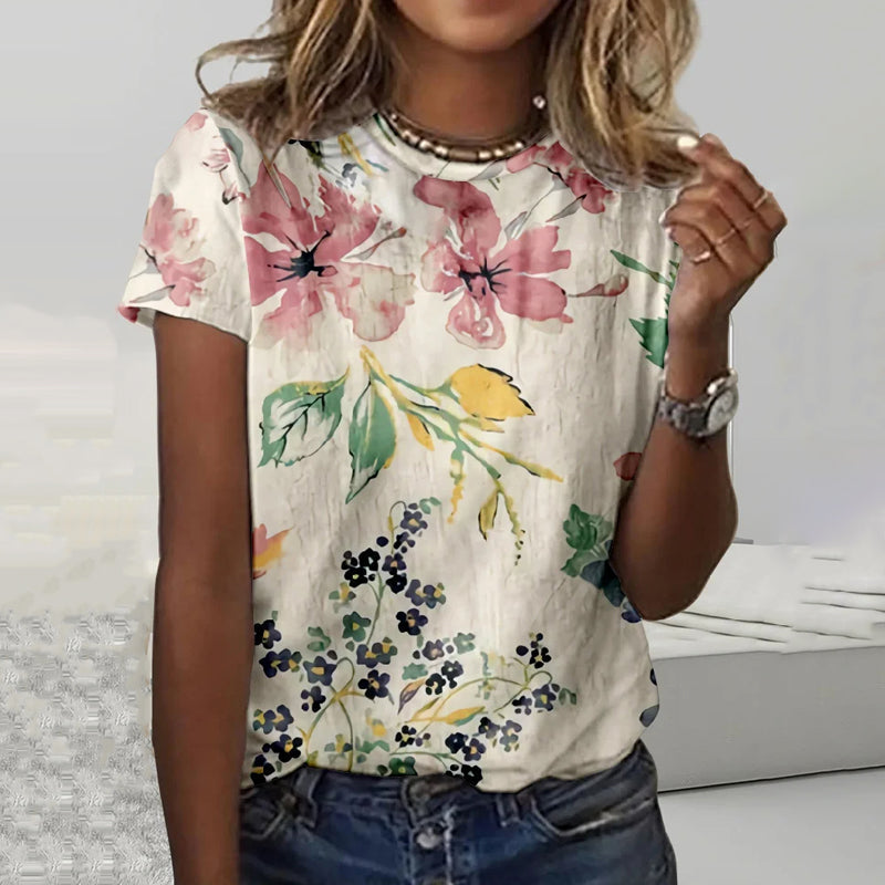 Vintage T-shirt met bloemenprint