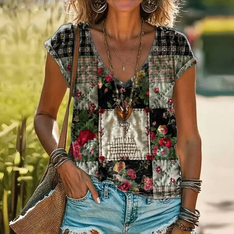 Vintage T-shirt met bloemenprint