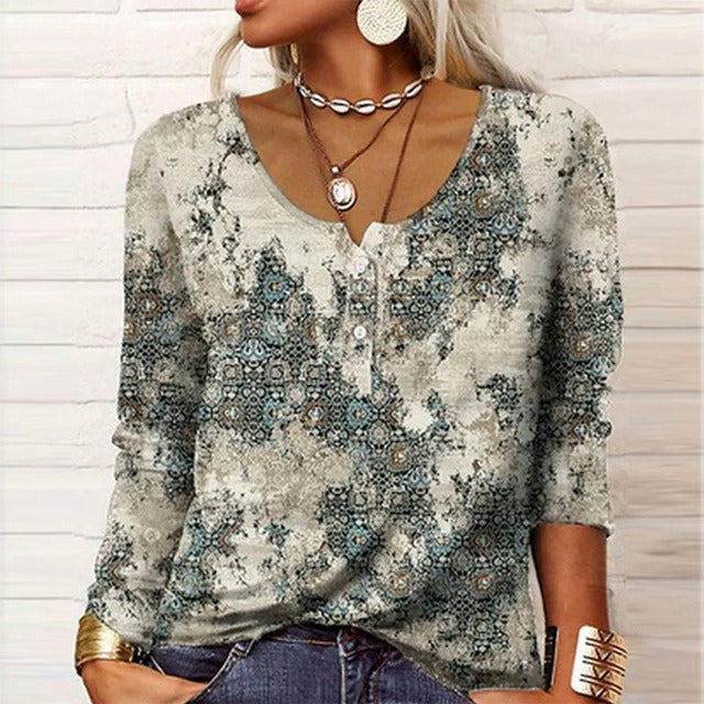Vintage blouse met print