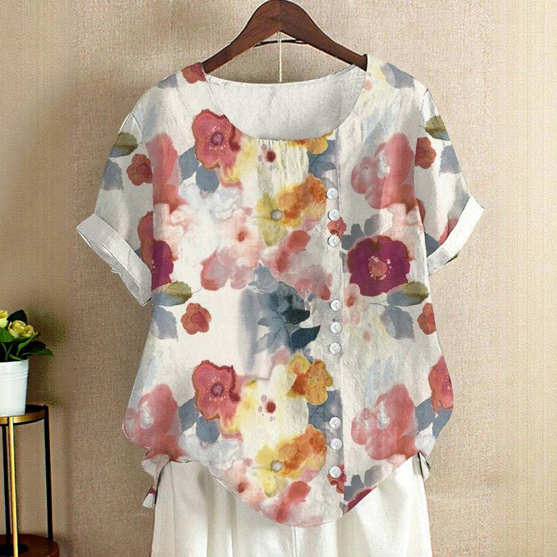 Vintage blouse met bloemenprint