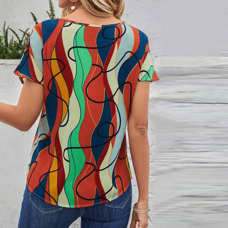 Kleurrijk T-shirt met abstracte print