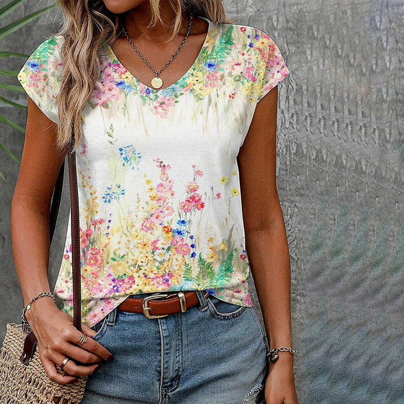 T-shirt met bloemenprint
