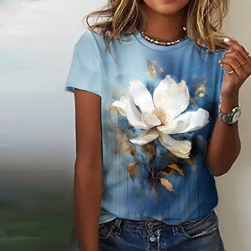Vintage T-shirt met bloemenprint