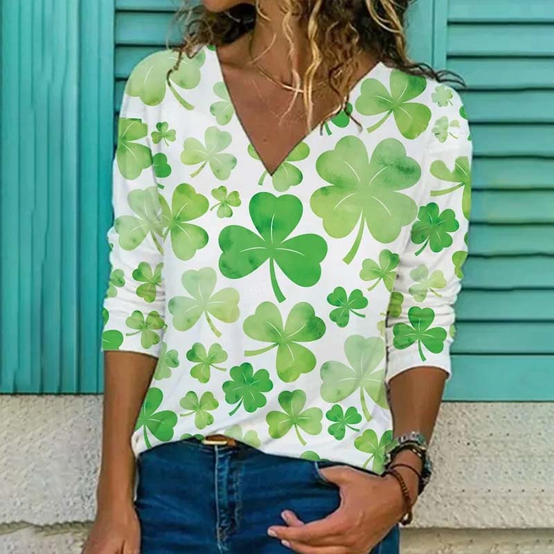 T-shirt met klaverprint