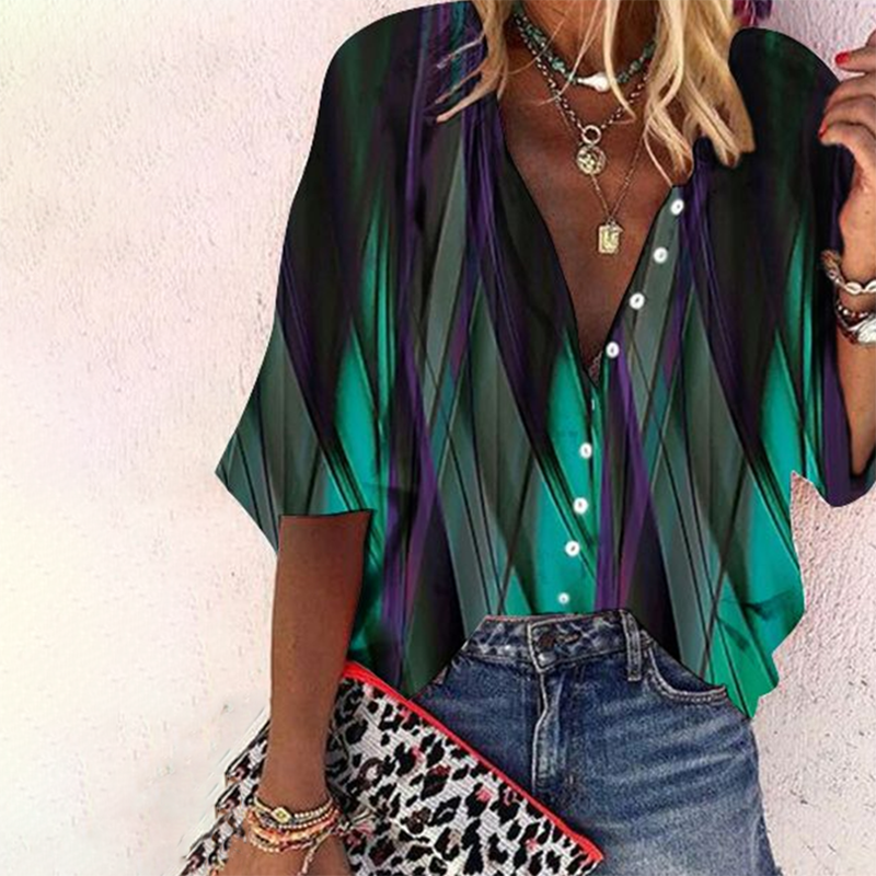 Vintage Blouse with Color Gradient