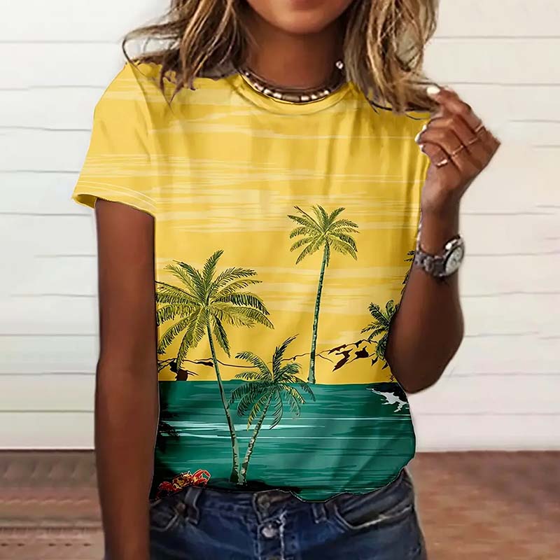Casual strand-stijl t-shirt
