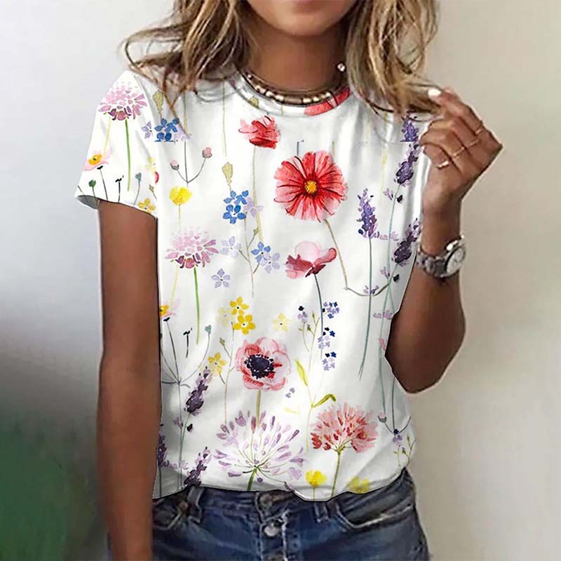 Vintage T-shirt met bloemenprint