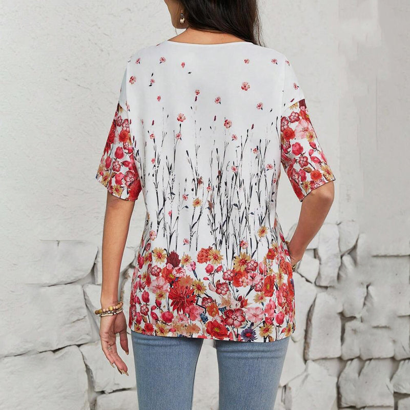 Vintage T-shirt met bloemenprint