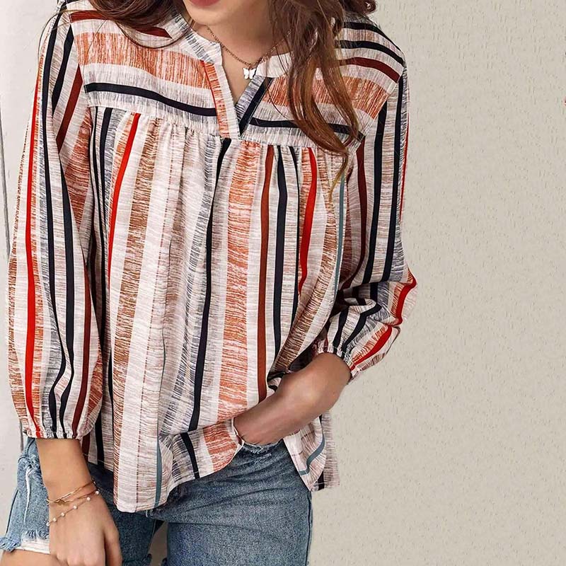 Multicolor gestreepte casual blouse