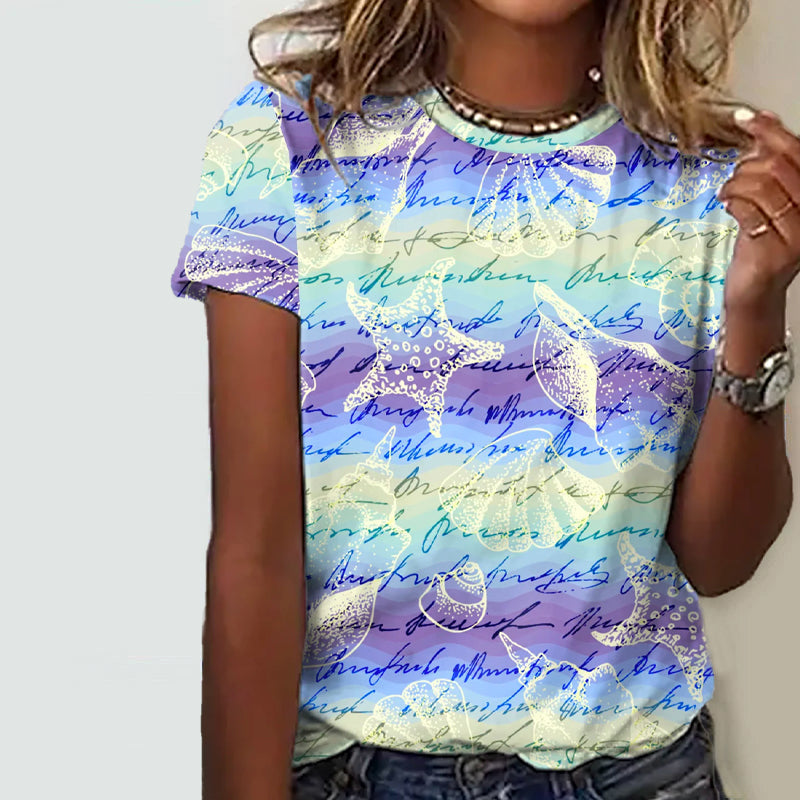 T-shirt met strandprint