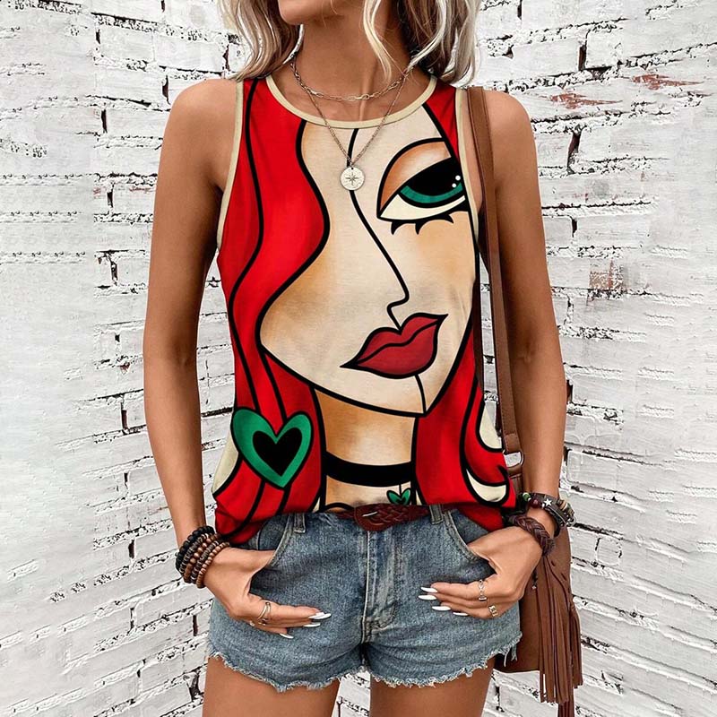 Casual Tank Top with Abstract Print