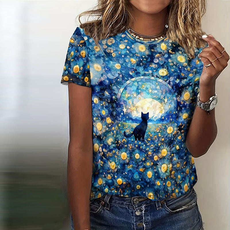 Creatief T-shirt met kattenprint