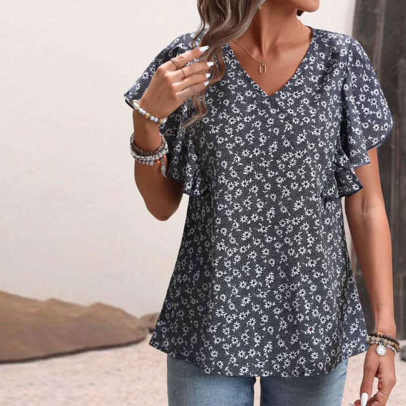 Vintage casual bloemenblouse