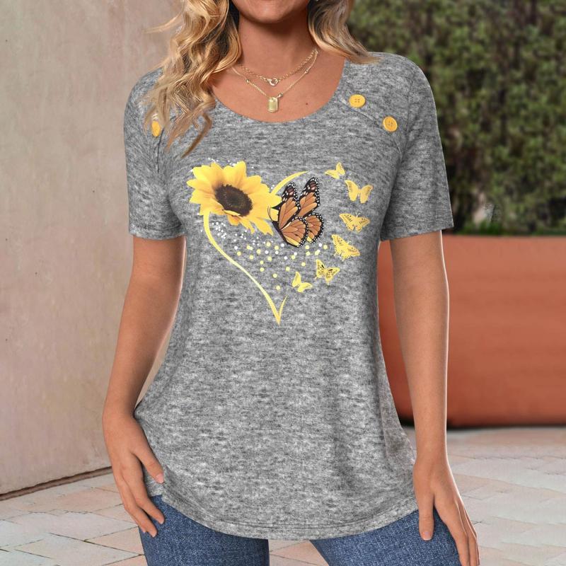 Casual vlinderprint t-shirt