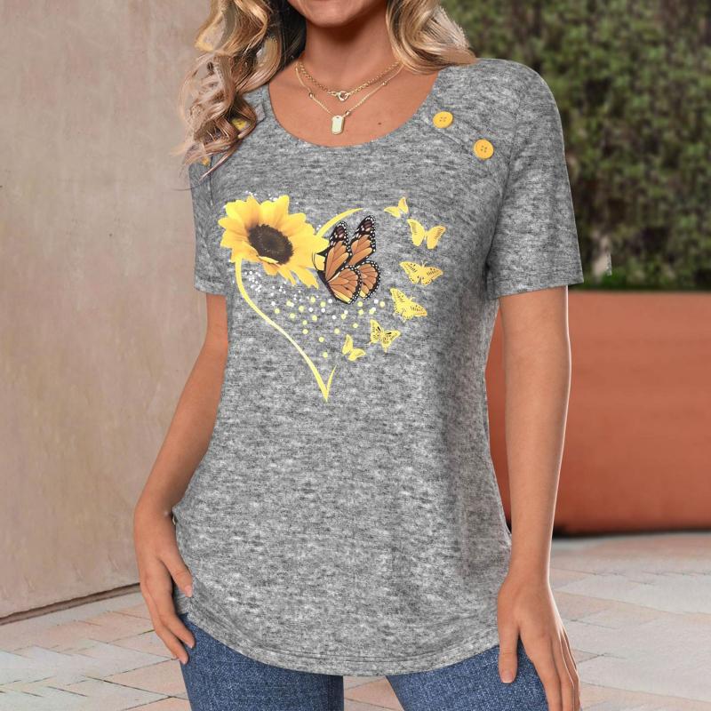 Casual vlinderprint t-shirt