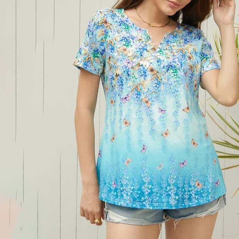Casual T-shirt met vlinderprint
