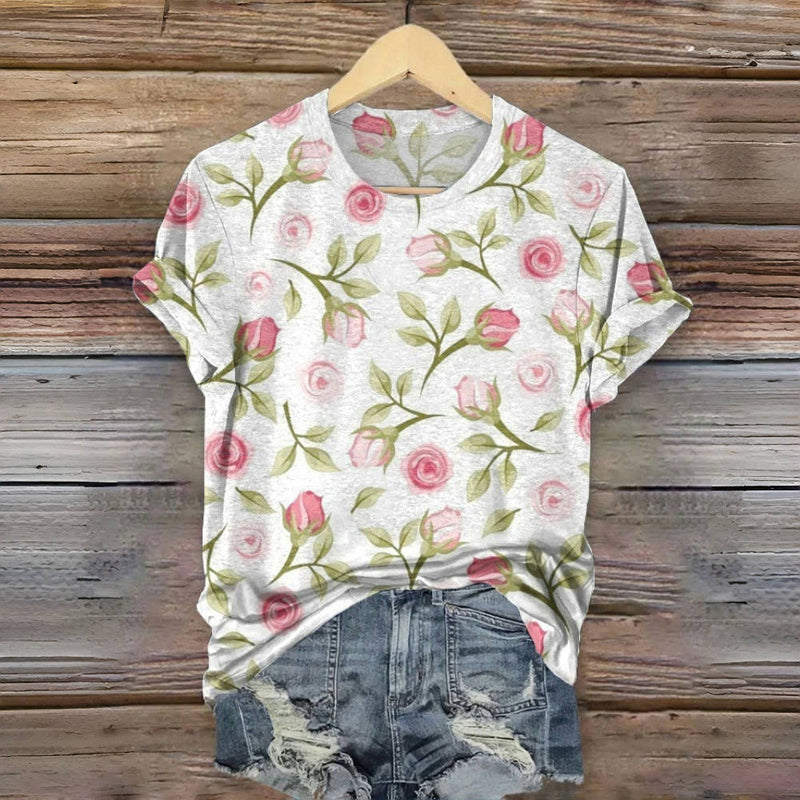 Vintage T-shirt met bloemenprint