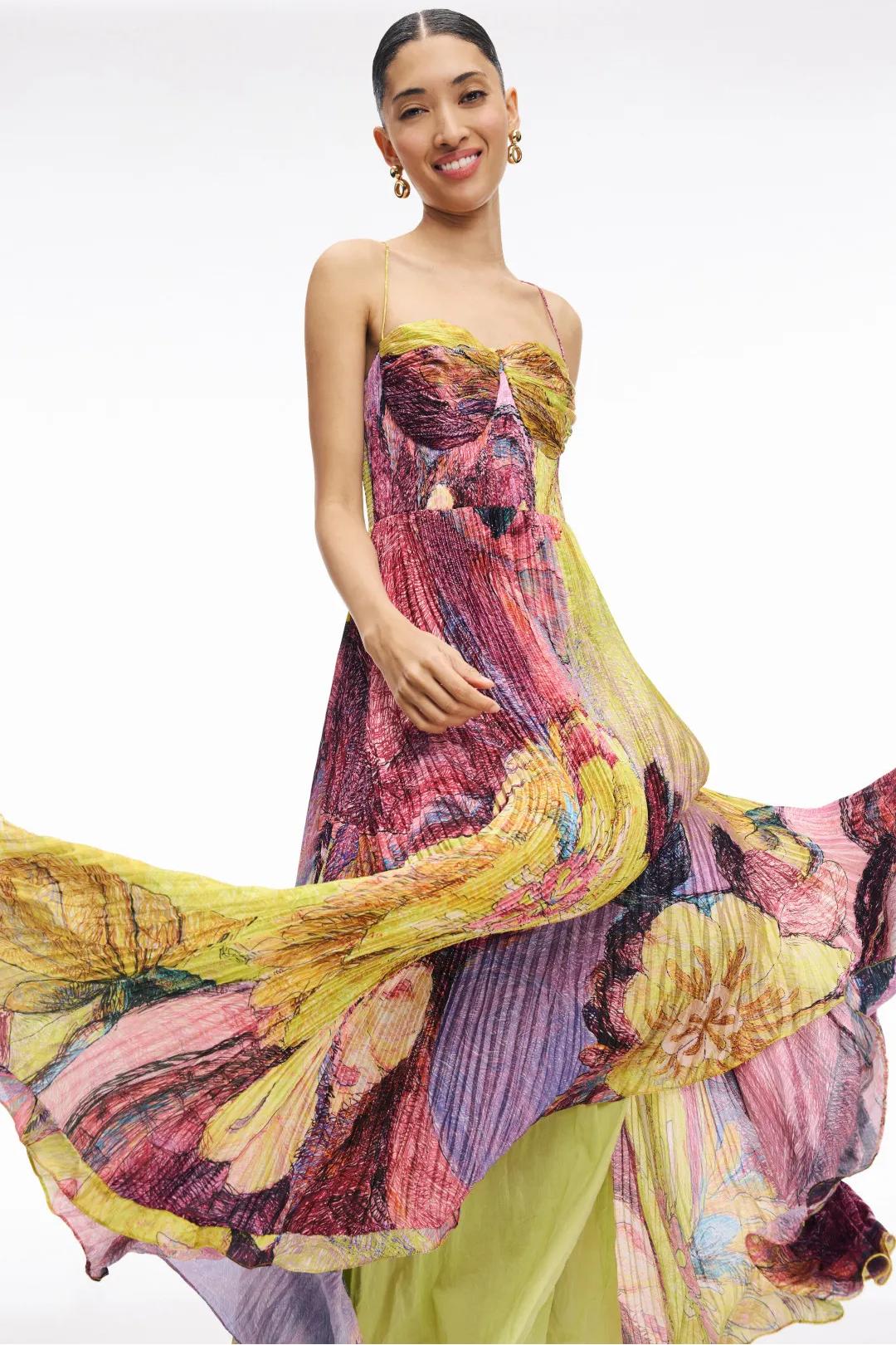 Kiara | Maxi-jurk met veelkleurige ikatprint