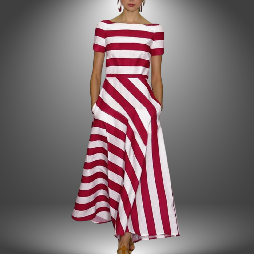 Natalia | Robe longue rayée artisanale