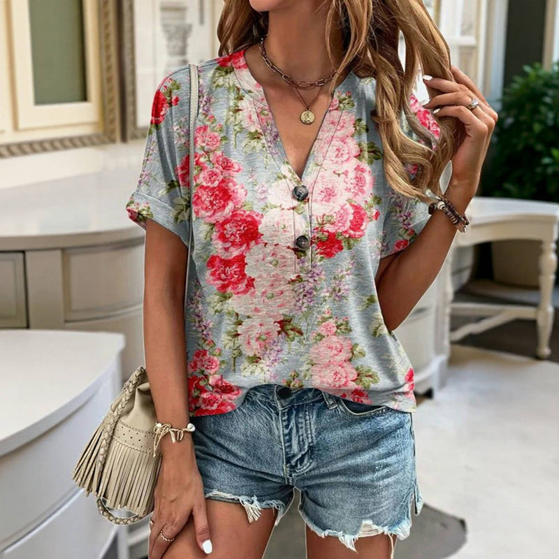 Vintage blouse met bloemenprint