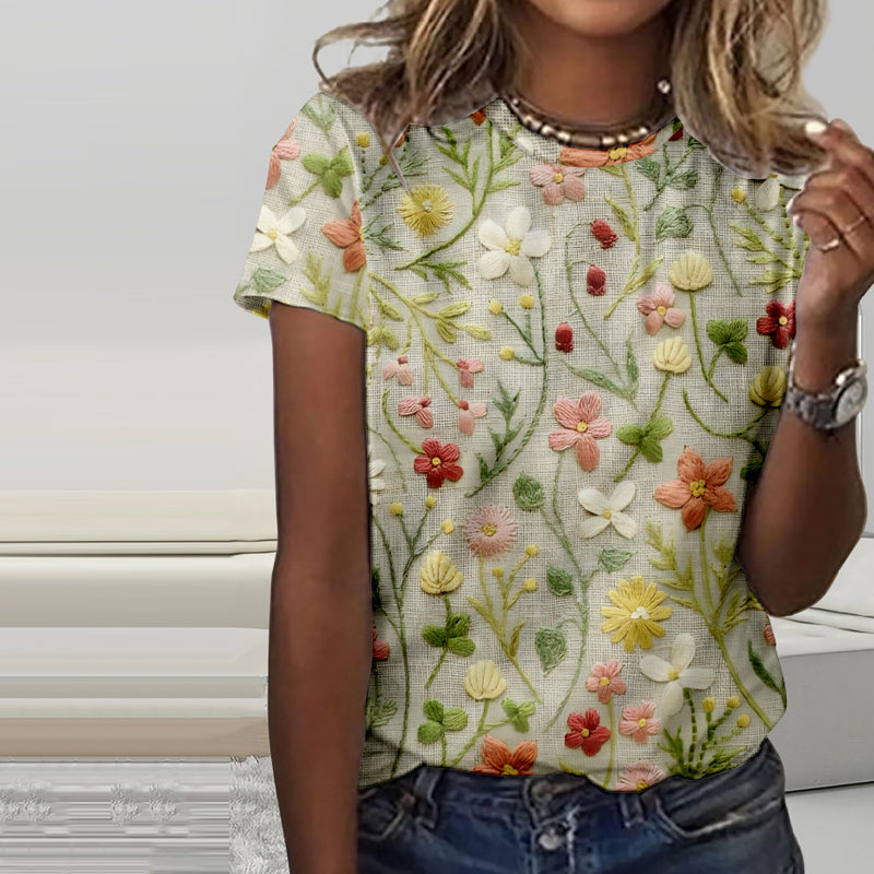 Vintage bloemen T-shirt