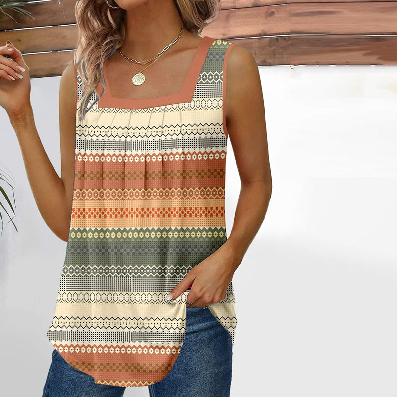 Vintage tanktop met geometrische print