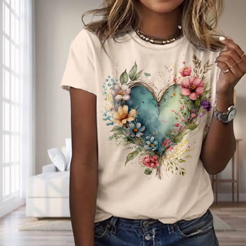 Vintage T-shirt met bloemenprint