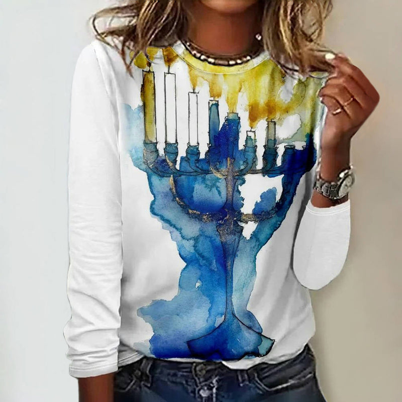 Casual T-shirt met abstracte print