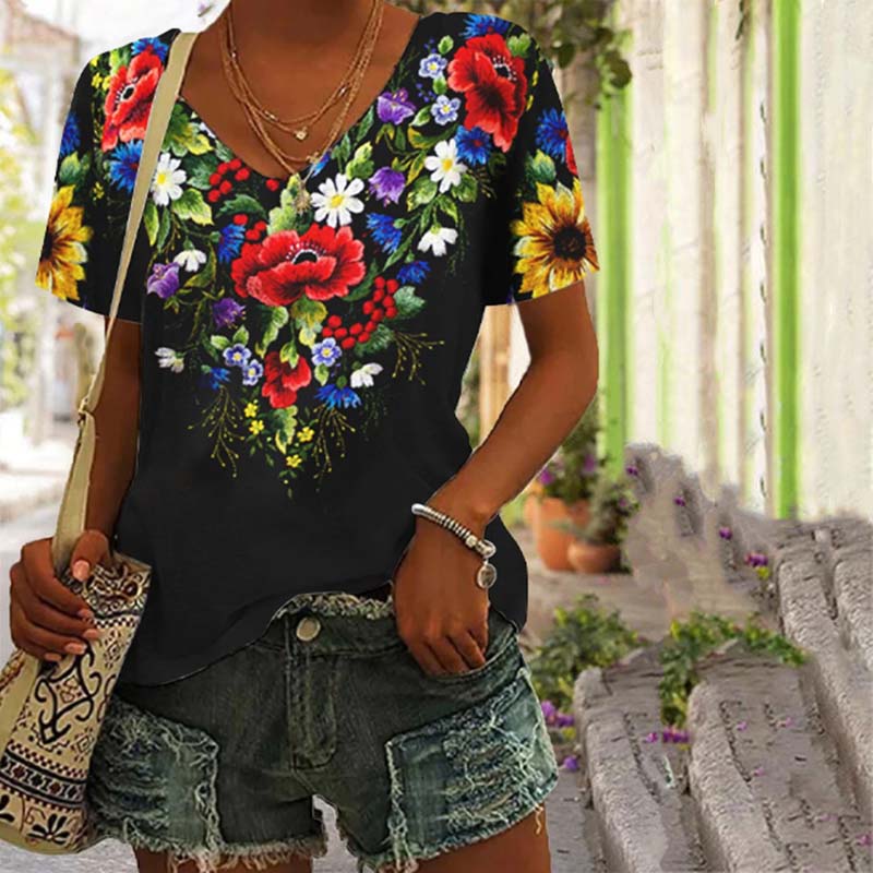 Vintage Floral Print T-Shirt