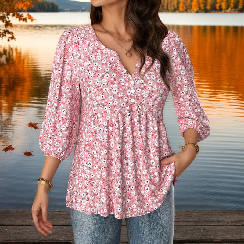 Vintage blouse met bloemenprint