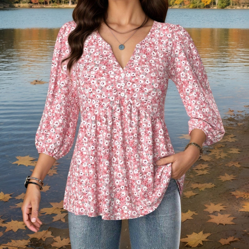 Vintage blouse met bloemenprint