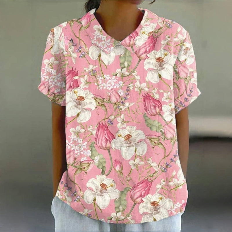 Vintage blouse met bloemenprint