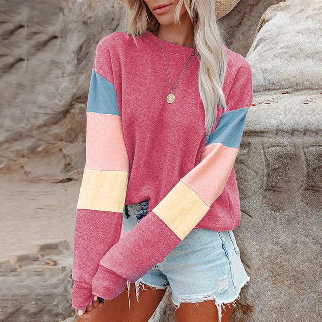 Casual patchwork T-shirt