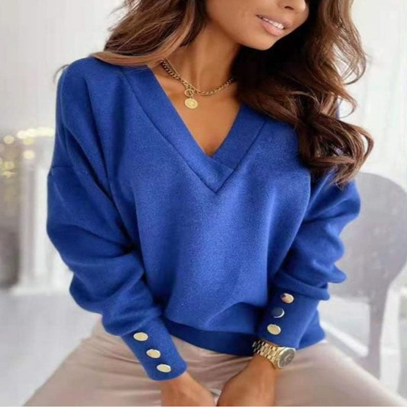 Casual effen sweatshirt