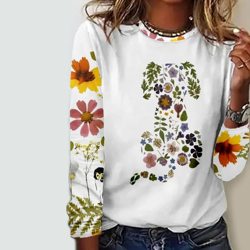 Creatief T-shirt met bloemenprint