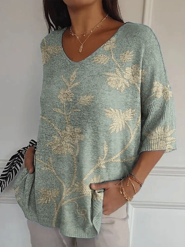 Lichtgroen vintage casual T-shirt