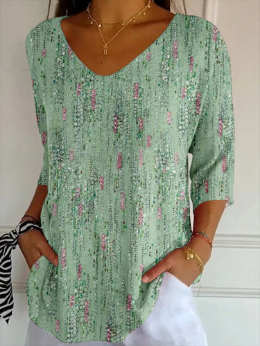 Klassiek groen vintage casual T-shirt