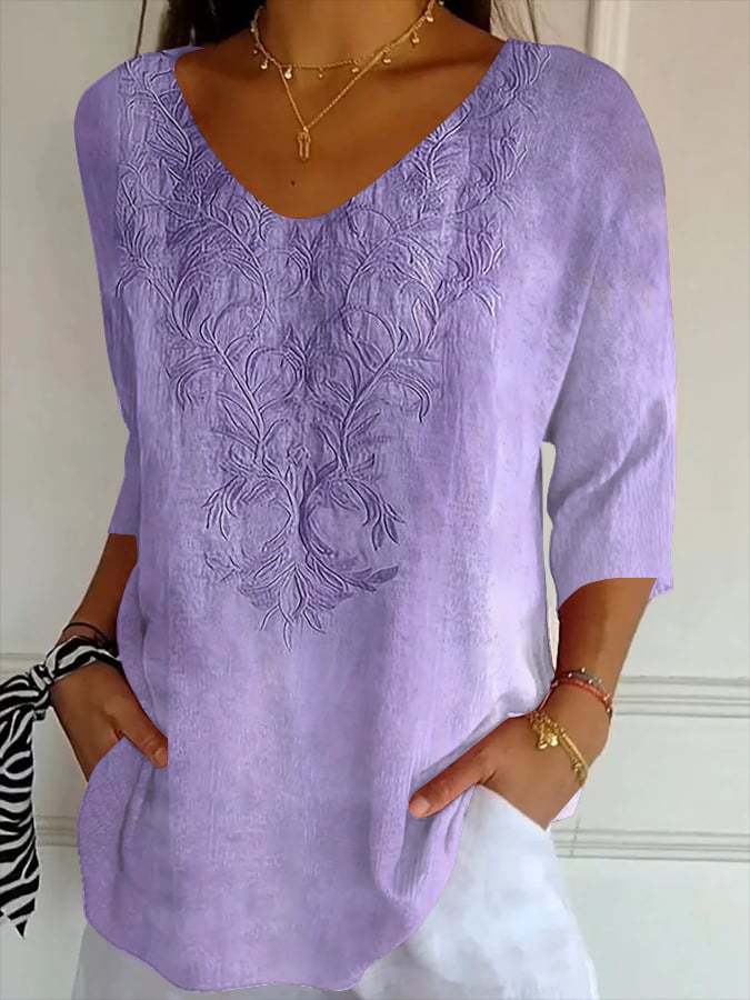 Klassiek Violet Vintage Casual T-shirt