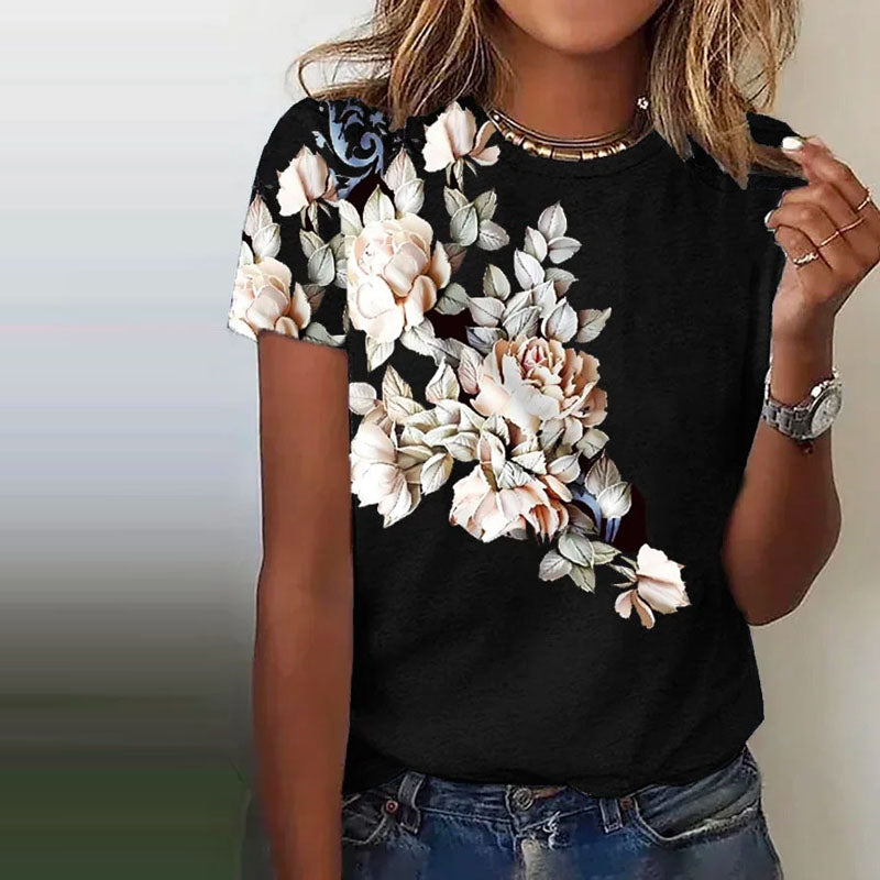 Vintage T-shirt met bloemenprint